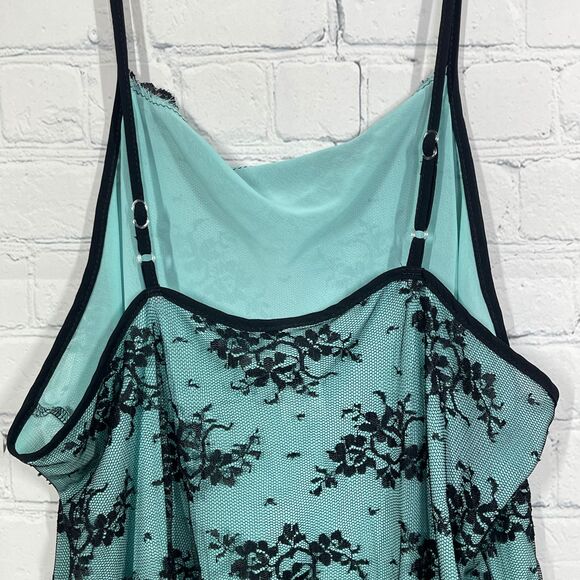 VTG Top Women XL Mesh Green Black Sheer w/ Skulks Whimsygoth Punk Vampire Goth - Picture 6 of 10